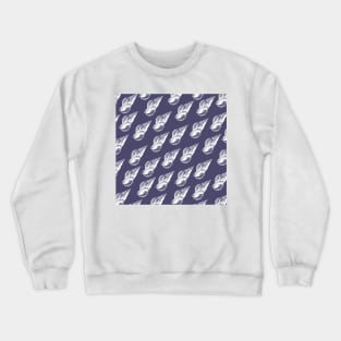 tulip shell aloha print pattern blue and white Crewneck Sweatshirt